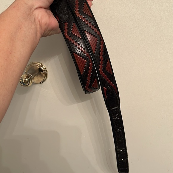 Bill Adler Studio Genuine Italian w/Calf Skin Lining Western Aztec Design Belt - Picture 5 of 8